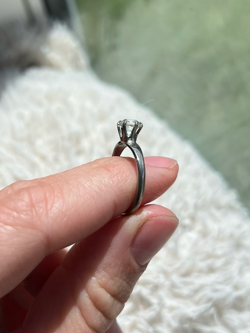 Silver Solitaire Ring - Picture 7 of 8